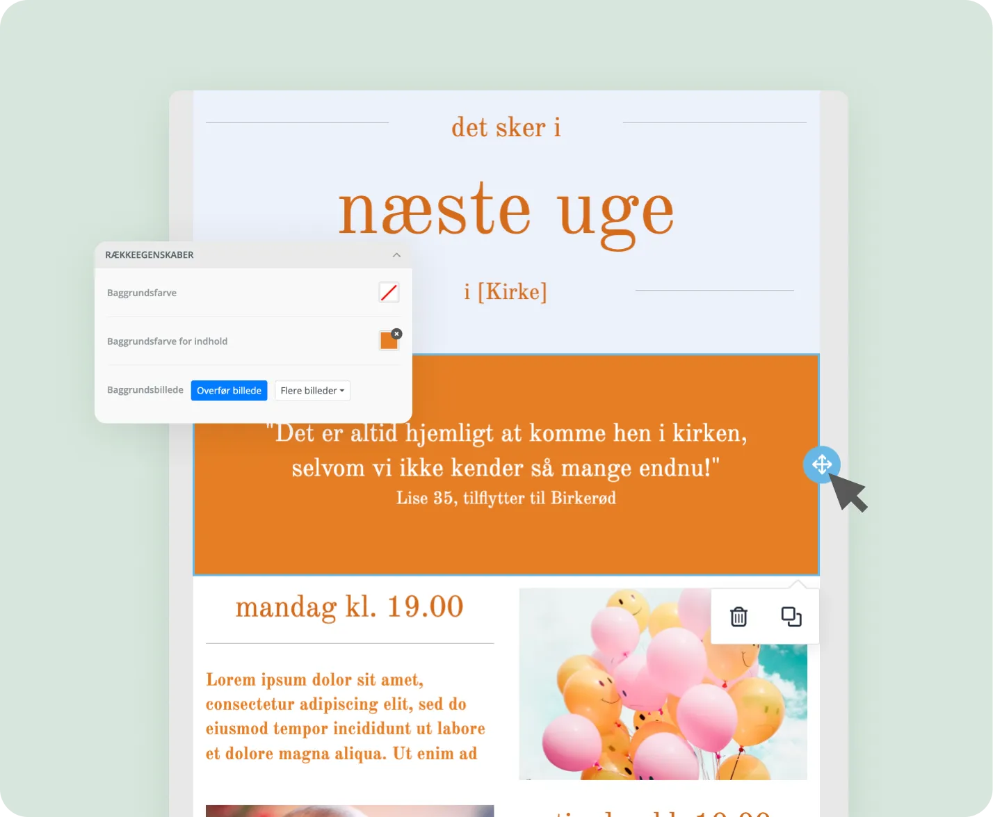 Designskabeloner til e-mails og plakater i ChurchDesk Studio