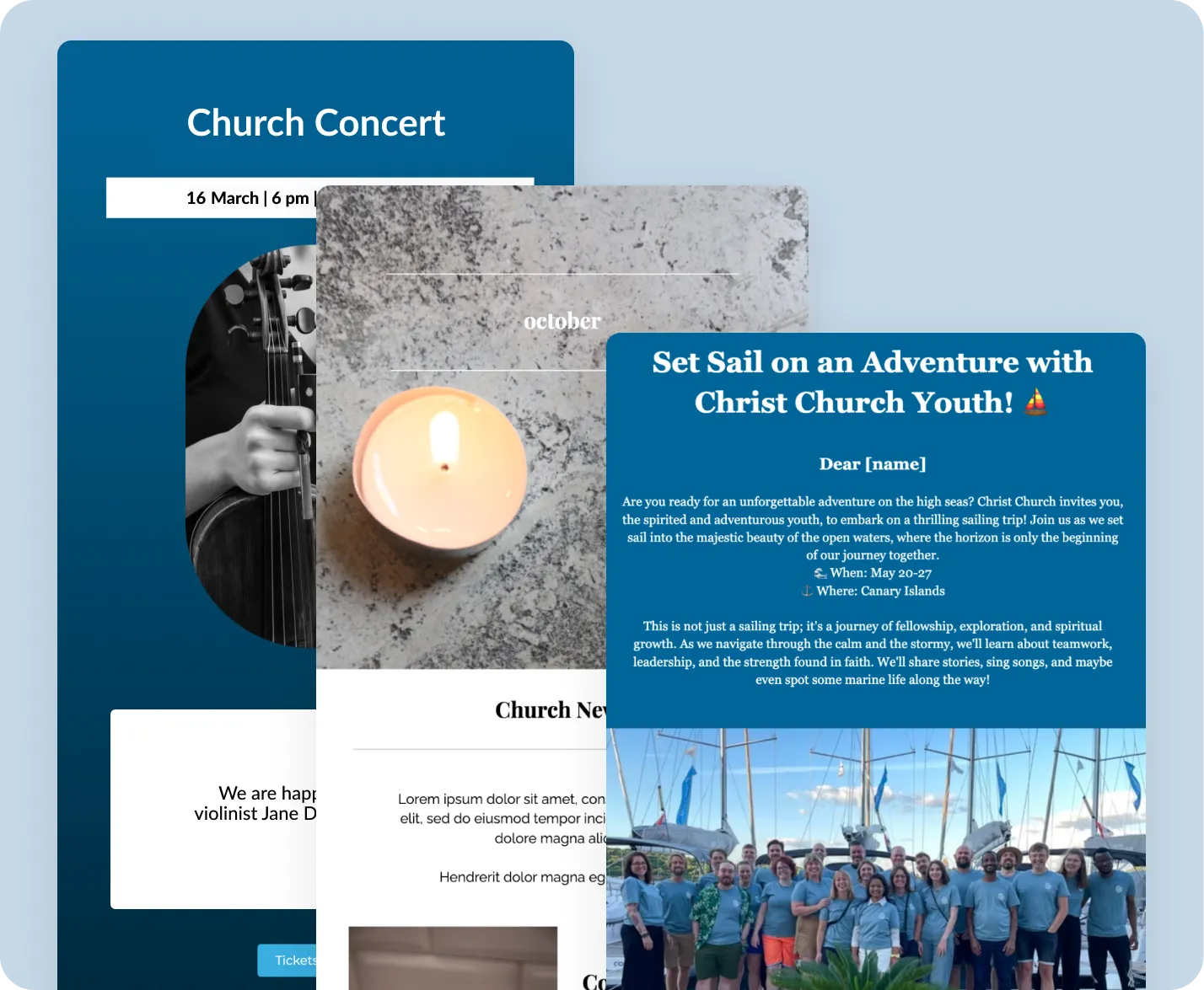 ChurchDesk Studio-editor med designmaler
